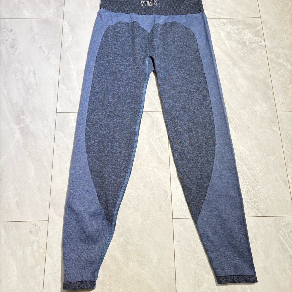 Victoria's Secret “PINK” Women’s Blue Heart Seamless Leggings Size M